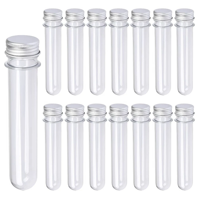 스크류 캡으로 30 PCS 40ML 플라스틱 테스트 튜브 재사용 가능한 투명 컨..
