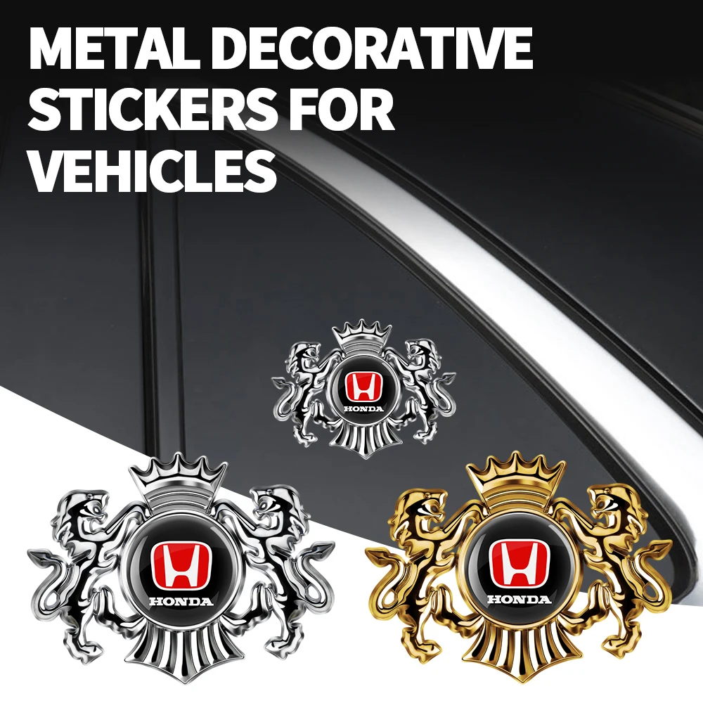 3D Trunk Spoiler Emblem Badge Decal Sticker Set – For Honda Civic SI & MUGEN Style Lips