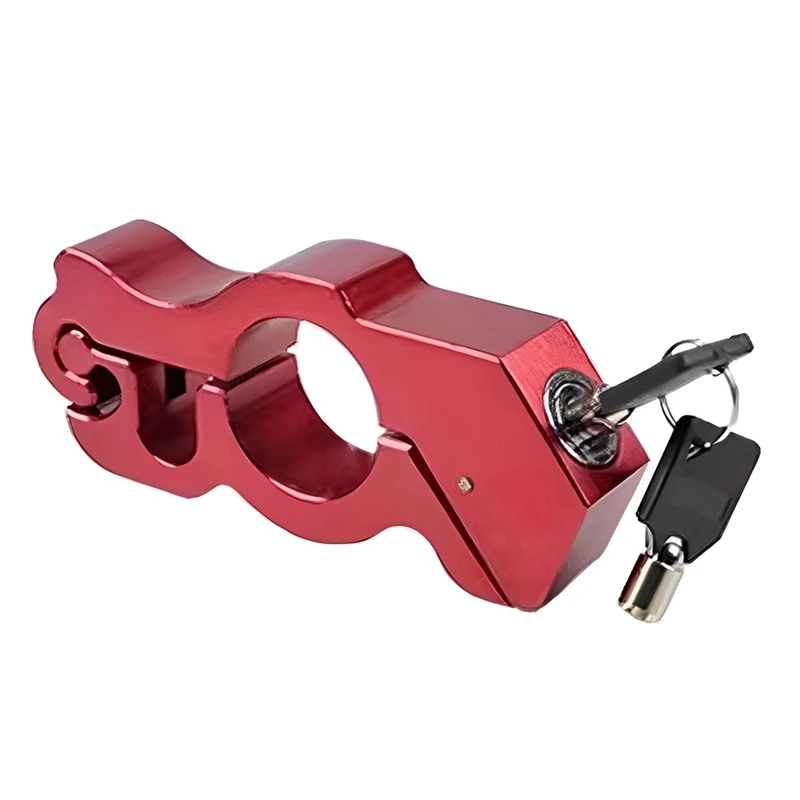 

Motorcycle Lock, Handlebar Lock With 2 Keys, Anti Theft Motorcycle Brake Lock Parts For Motorcycle Bike ATV Scooter - Red