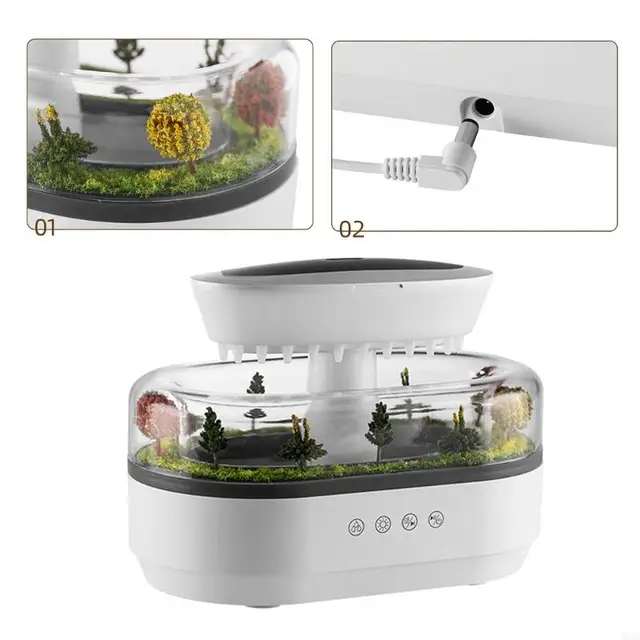 A0NC Raining Small Humidifier Travel Humidifier Room Humidifier for Office Bedroom 4