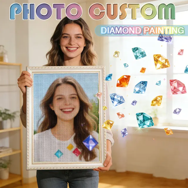 HUACAN Diamond Mosaic 5d Photo Custom Home Decor Rhinestones Pictures Diy Private Personal Full Square Round Drill Art 1