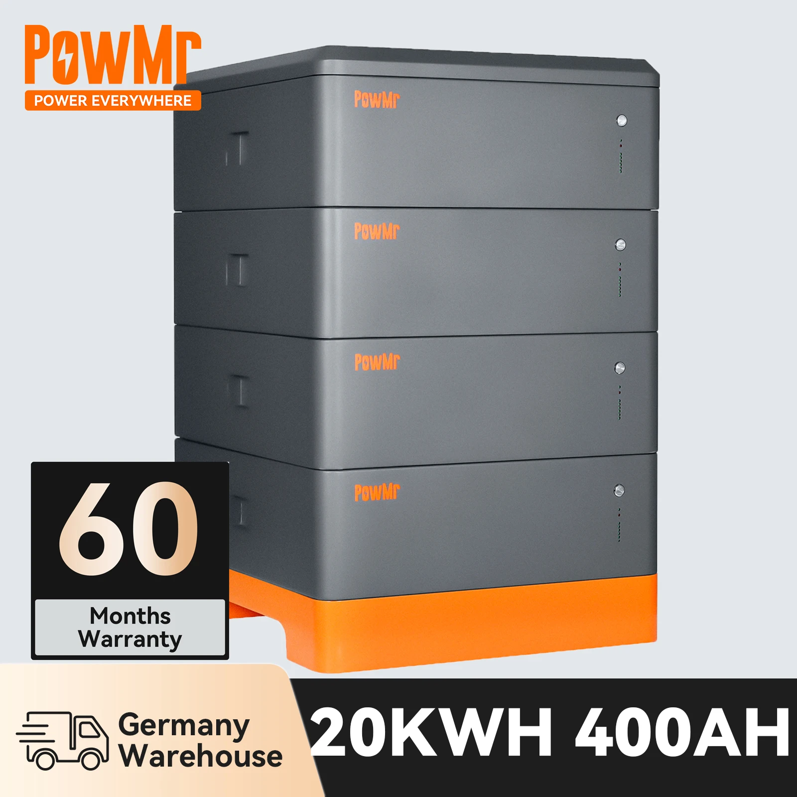 Batteria Al Litio Powmr 400Ah 48V Lifepo4 20Kwh 48V Batterie 6000 Volte 80% Dod