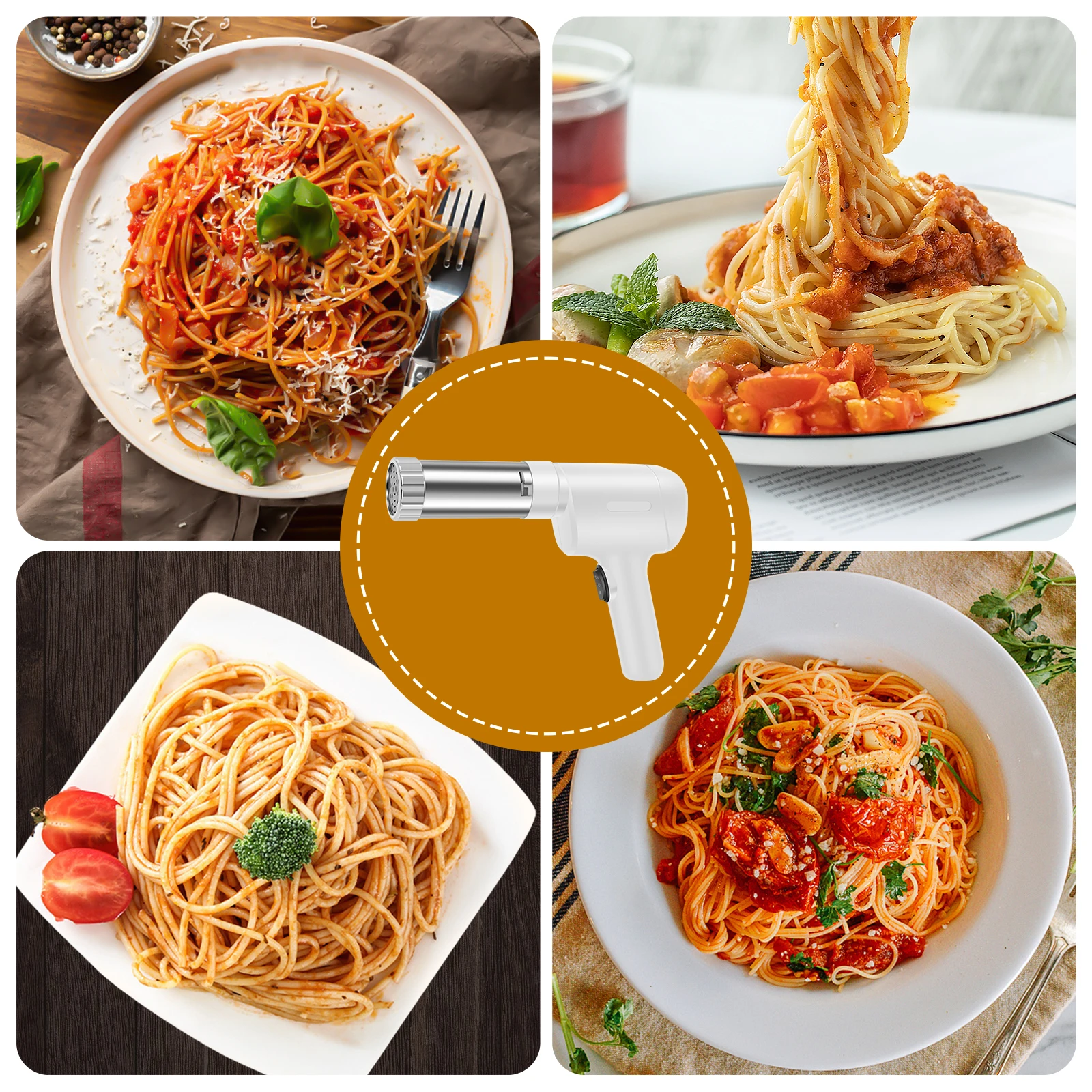 Handheld Electric Pasta Maker with 5 Pasta Discs Portable Electric Noodle Maker Handheld Homemade Spaghetti Machine