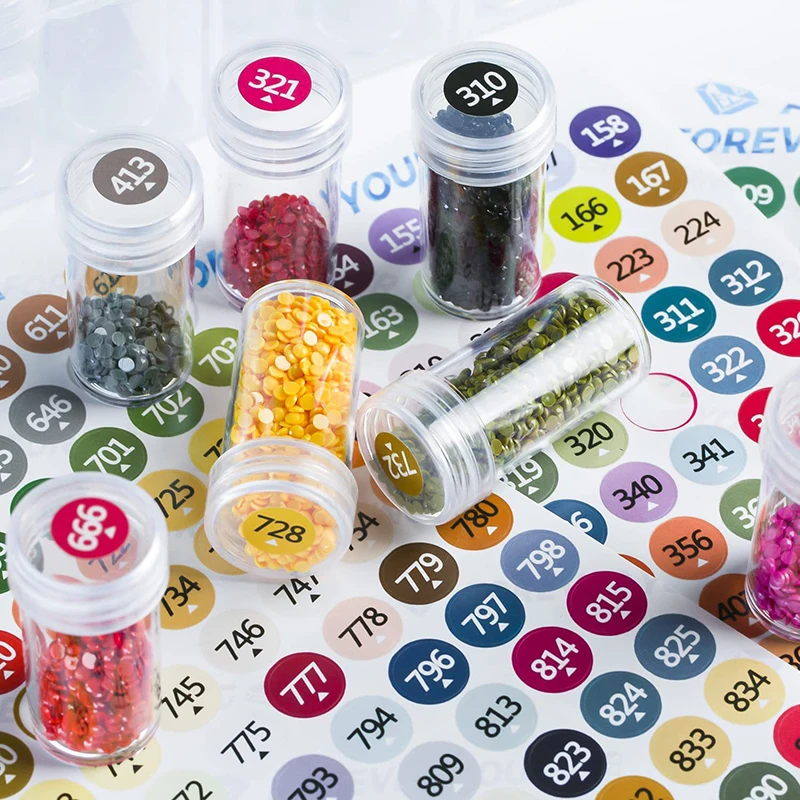Diamond Painting Accessories Plastic Clear Round Storage Bottles Mini Transparent Jars Container Beads Organizer Tools