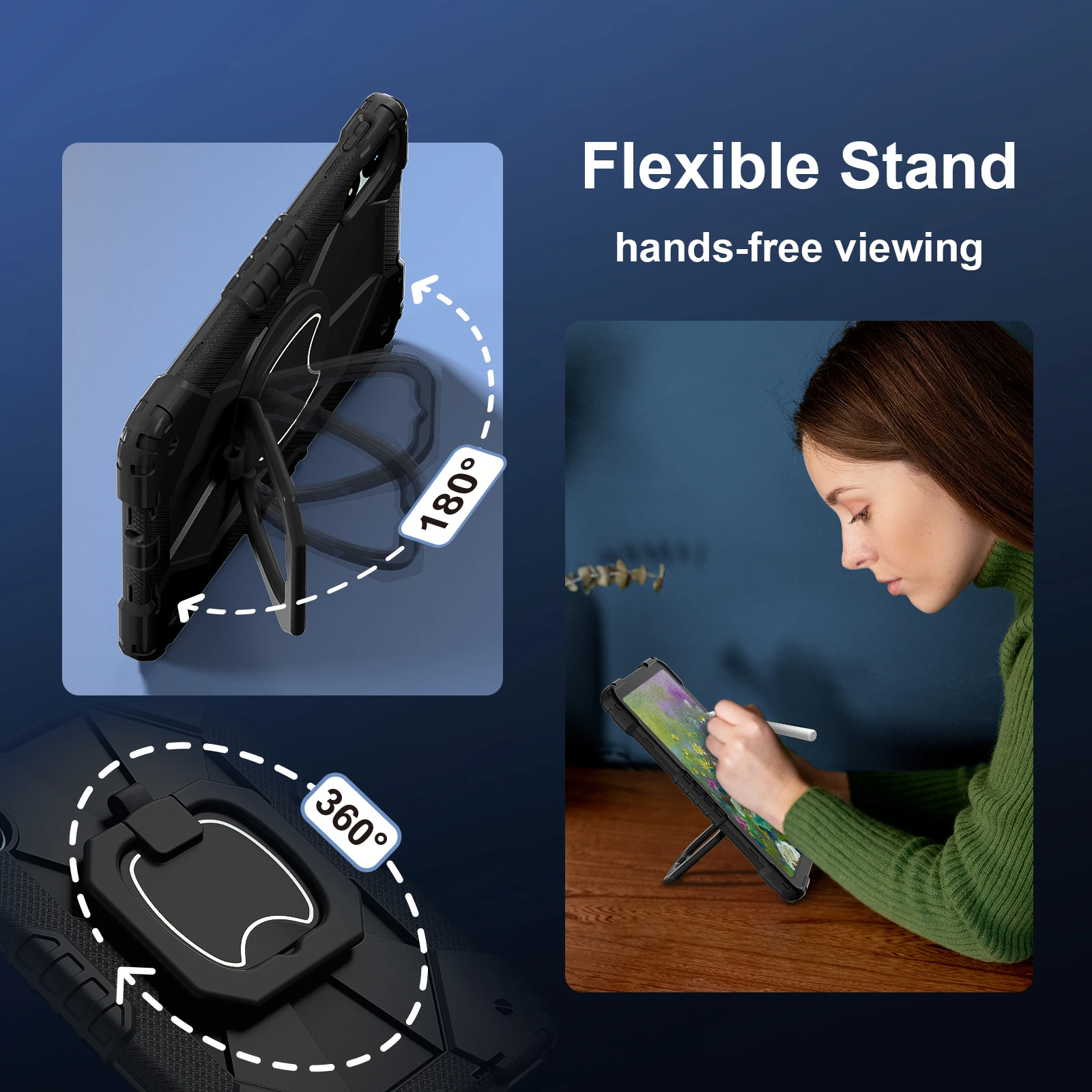 Durable Kids' Shockproof Tablet Case with Stand and Bracelet Cover