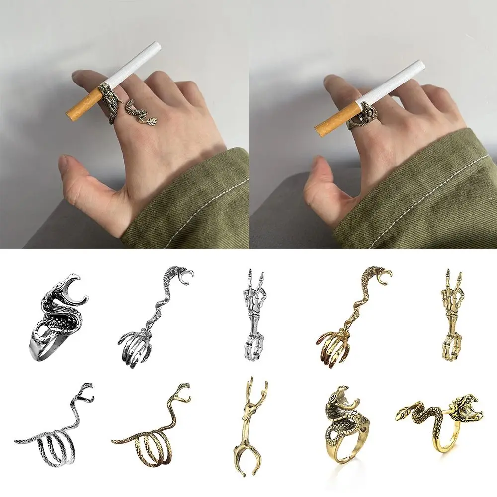 1PC Dragon Rings Cigarette Holder Rack Finger Clip Smoke Cool Gadgets For Man Gifts Originality Smoker Tools Smoking Accessories