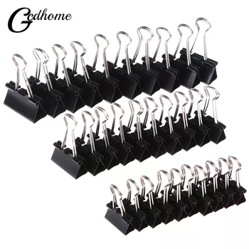 10 pezzi 19mm/ 25mm/ 32mm clip per raccoglitori in metallo nero note lettera graffetta per carta forniture di cancelleria per ufficio rilegatura fissaggio