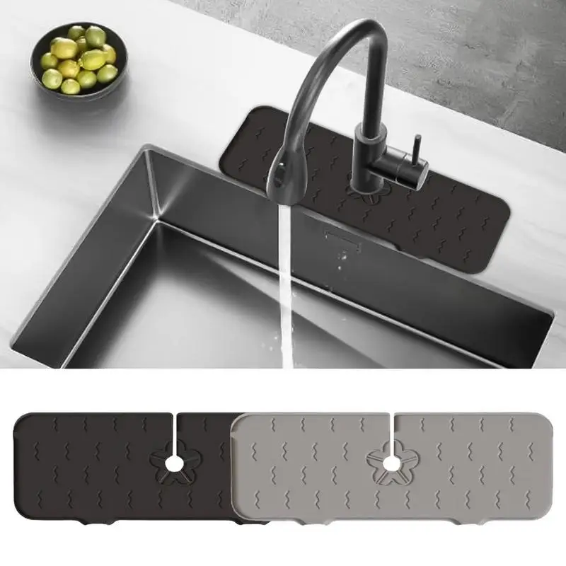 

Faucet Draining Pad Silicone Water Ripple Kitchen Faucet Water Catcher Mat Sink Splash Guard Water Draining Pad For Kitchen Bath