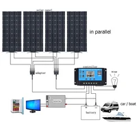 Système de panneaux solaires pour la maison, kit d'invitation Sunshine, contrôleur 100A, onduleur 1500 V, 3000 V, 110 W, batterie Lyen 10Ah, 30Ah, 220 W, 2000W 6