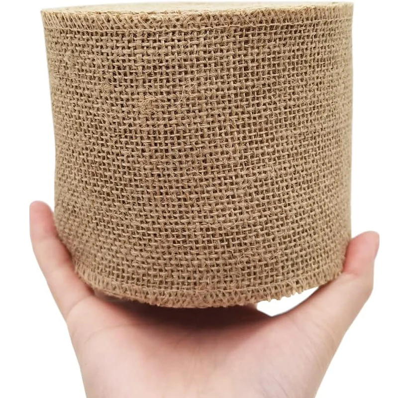 Burlap Fabric Roll 25/30/40/50/60/80/100/120/150mm Jute Ribbon for Gift Wrapping Craft Projects Wedding Home Decor Natural