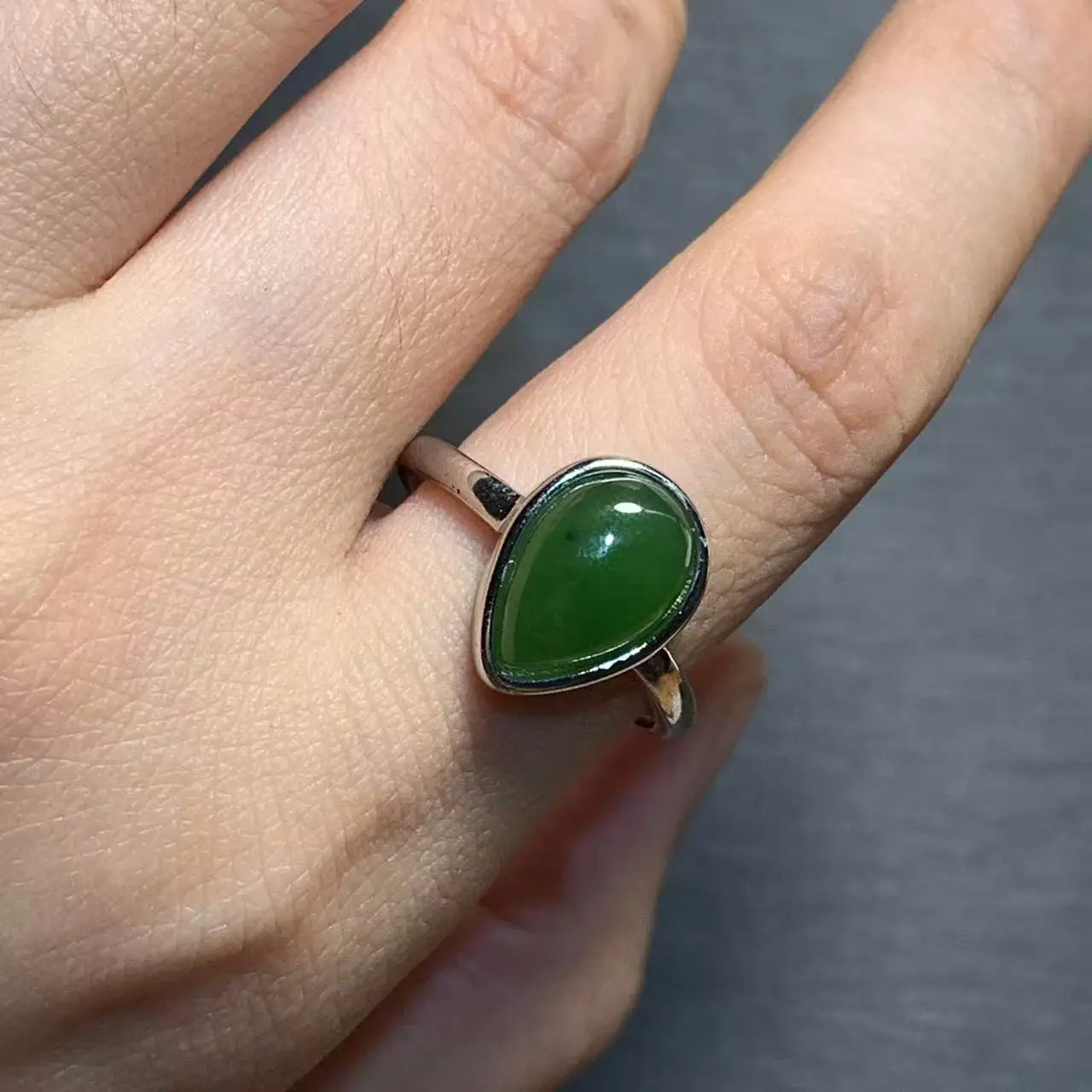 Natural Green Jade Ring  Adjustable Female Butterfly Jewelry for Women Gift Wholesale High Quality Vintage Fine