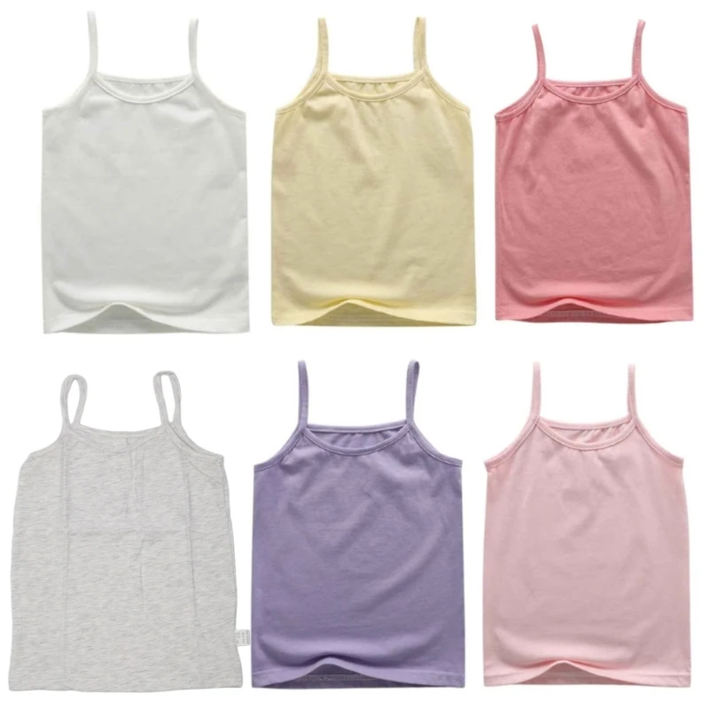 

Girls Tops Sleeveless Sling Top 3-7Y Toddlers Clothes Girl Undershirt