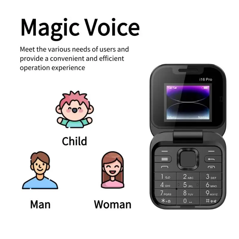 I16pro Dual-SIM Flip Phone Non-smart 2G Senior Phone Easy Communication Decorative Telephones