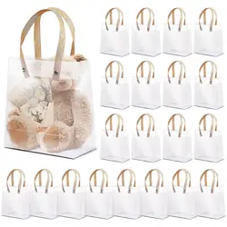 Eco - Friendly Frosted Tote Gift Bags - Set of 20 Holiday & Celebration Bags - 27x21cm (20pcs)