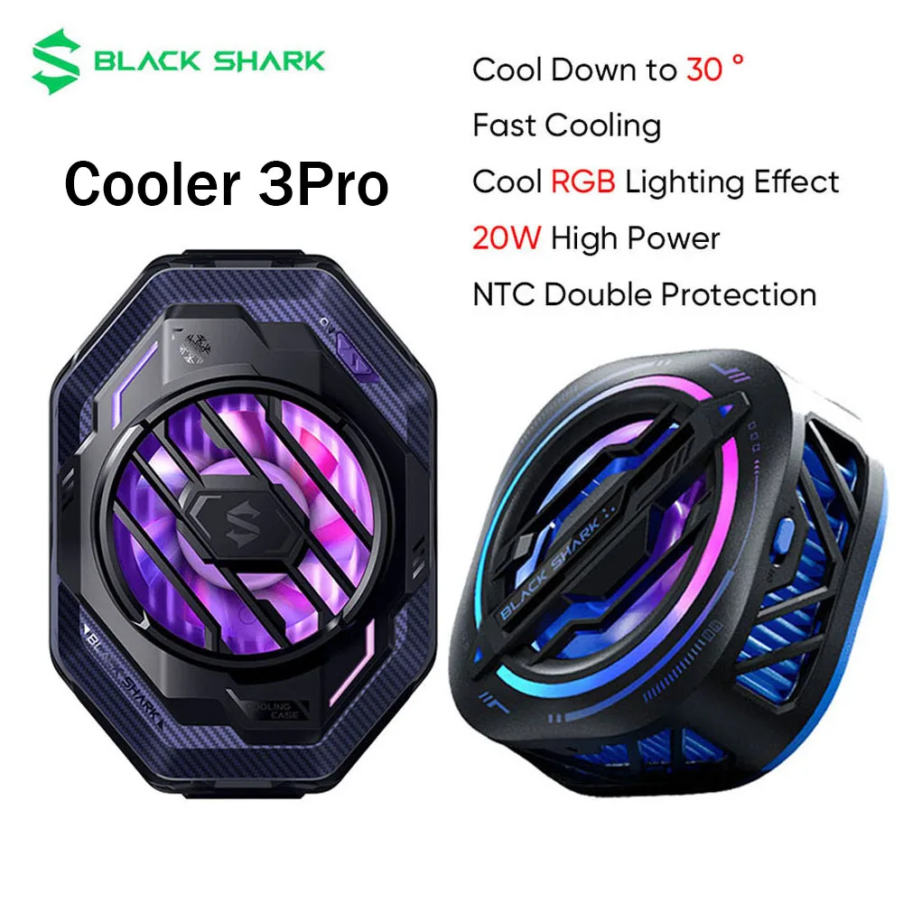 Original Black Shark Magnetic Cell Phone Cooler 3 Pro FunCooler Mobile Phone Cooling Fan, Larger Cooling Area for Phone/Tablet