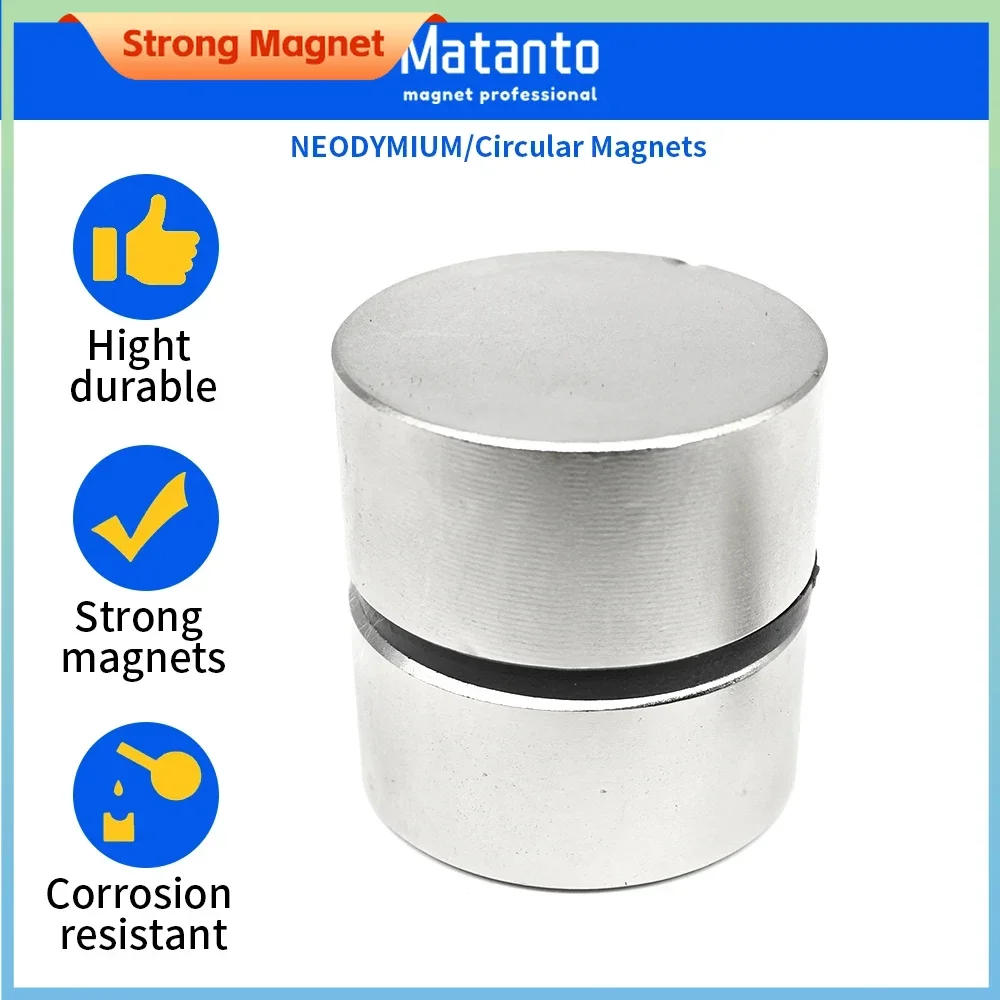 

1/2PCS 40x20 mm Thick Rare Earth Neodymium Magnet 40x20mm Big Strong Round Magnets N35 Permanent Disc Search Magnet 40*20