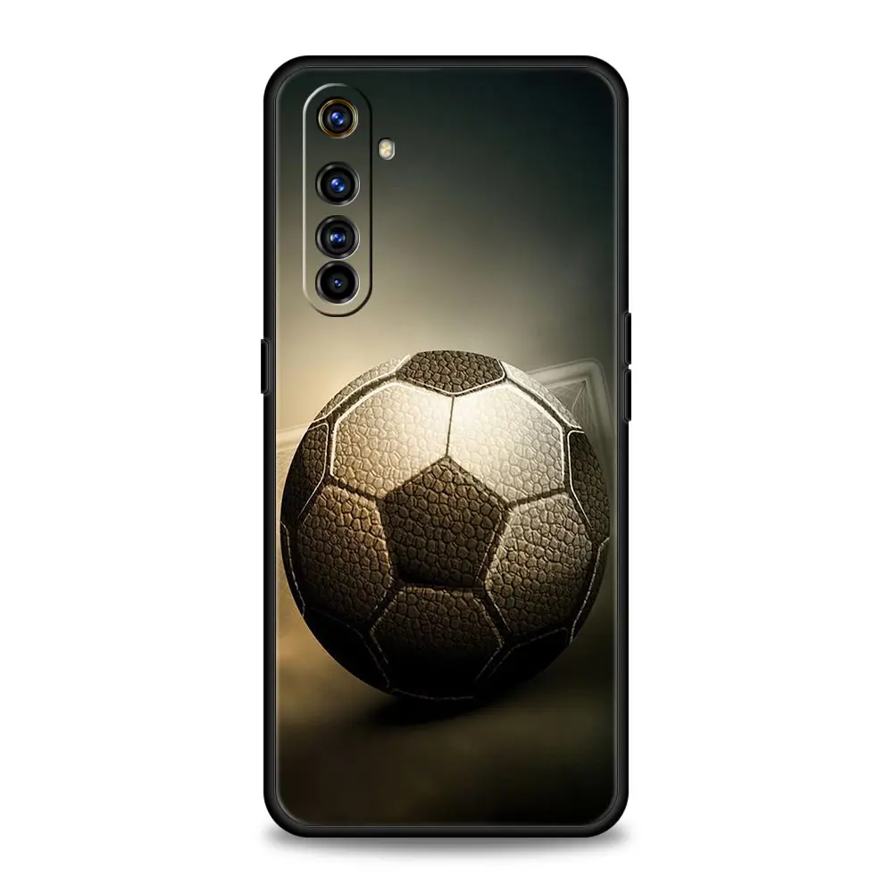 Durable Football-Themed Soft Phone Case with Black Cover