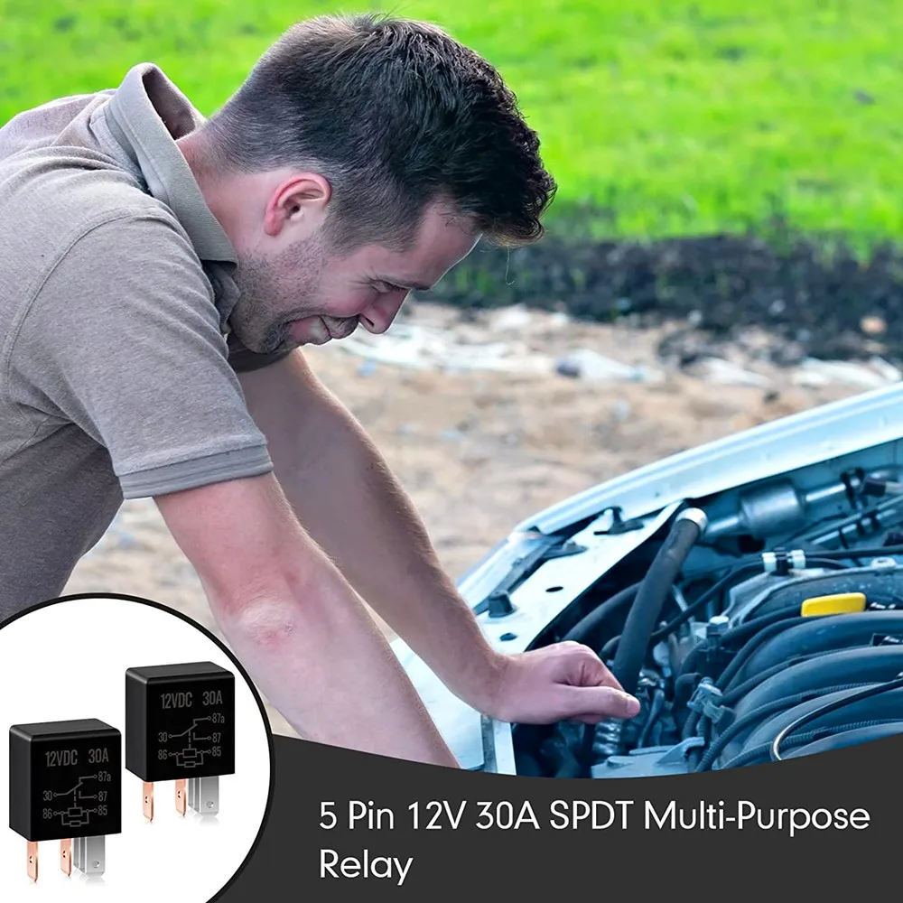 مرحل مقاوم للماء مع مقبس تسخير ، أسلوب بوش ، قارب سيارة وسلك دراجة نارية ، 5Pin ، 12V ، العاصمة 40 أمبير ، 30 أمبير ، 18 ، 14 سلك AWG ، 5 عبوات