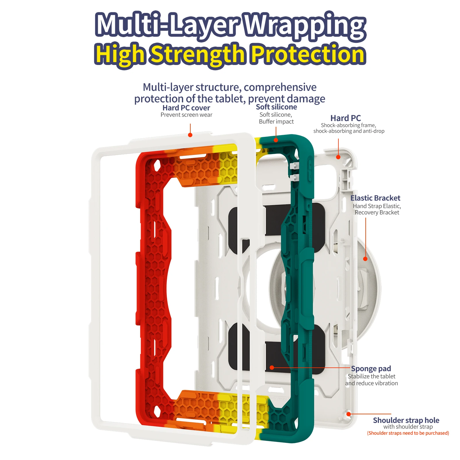 Universal 360 Rotating Stand Case for 12.3-inch Tablets - Heavy Duty Rugged Cover