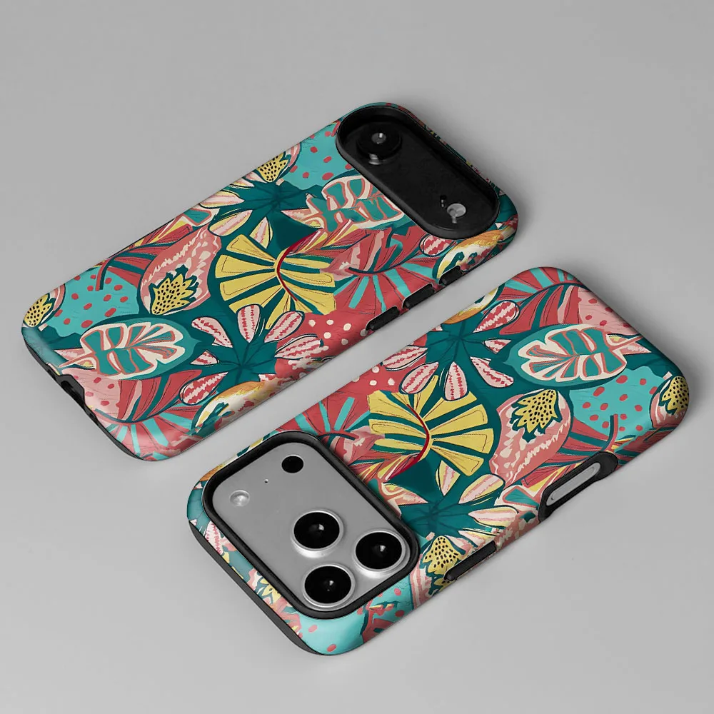 Colorful Plants Phone Case with 2-in-1 Film Shell
