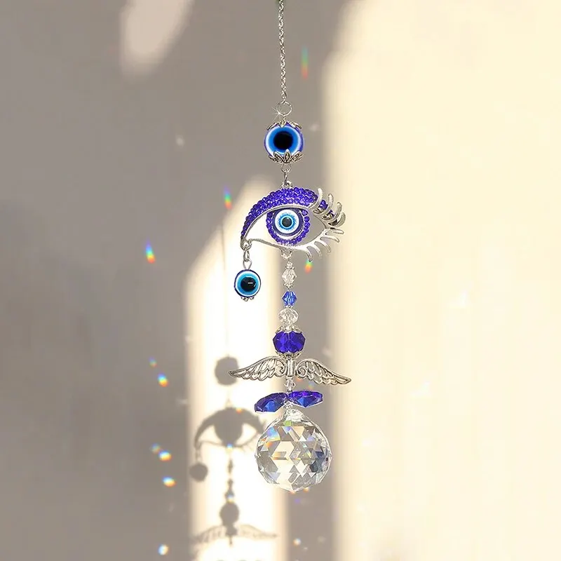 Butterfly Devil's Eye Crystal Pendant Family Outdoor Garden Decoration 1 Piece