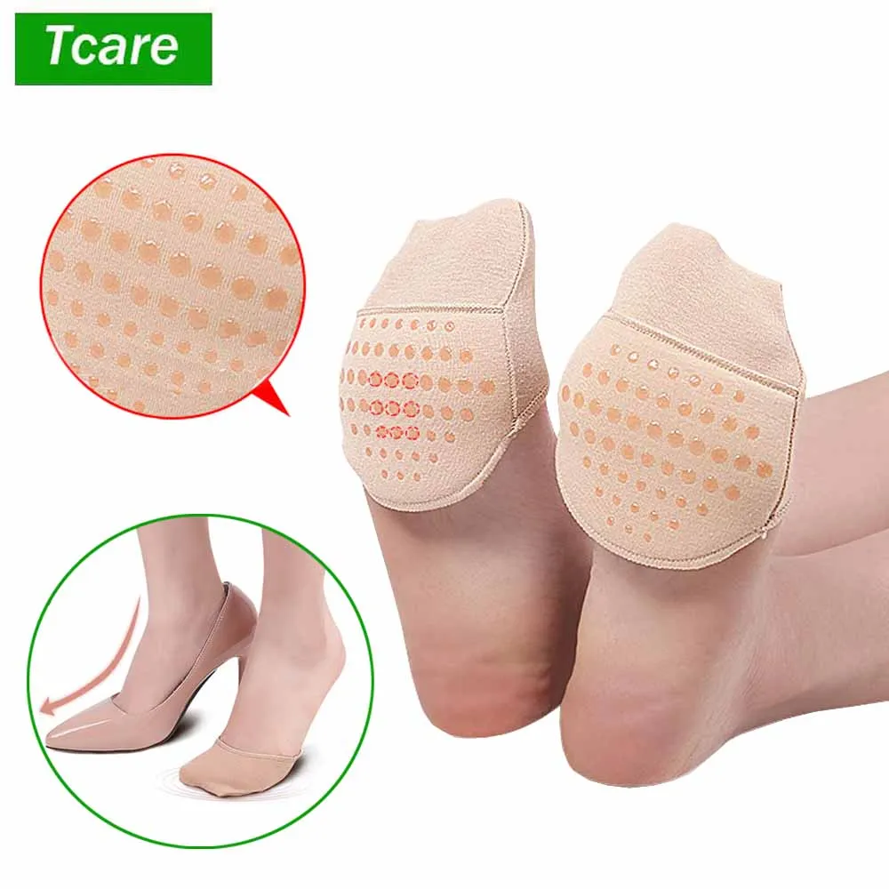 

Tcare 1 Pair Breathable Women's Invisible Toe Cover with Padding Toe Topper Liner Socks Non-Skid Bottom for High Heels Cushions