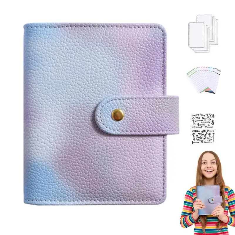 

Cash Envelope Binder A7 Macaron Color Money Binder Organizer For Cash Loose-Leaf Durable Money Binder Portable Budget Binder