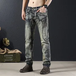 2023 Spring and Autumn New Classic Fashion Retro Straight Leg Jeans For Men Casual Comfort Elastic High Quality Plus-Size Pants