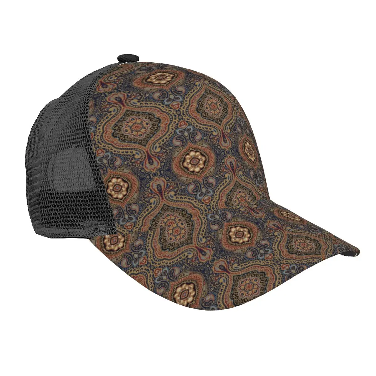 

Paisley 3D Print Curved Brim Mesh Baseball Cap Casual Sun Hat for Men Women