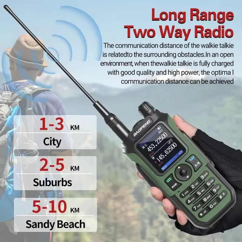 Baofeng UV 21 Pro Wireless Copy Frequency Walkie Talkie IP45 Waterproof Two Way Radio 16KM Long Range Portable HF Transceiver