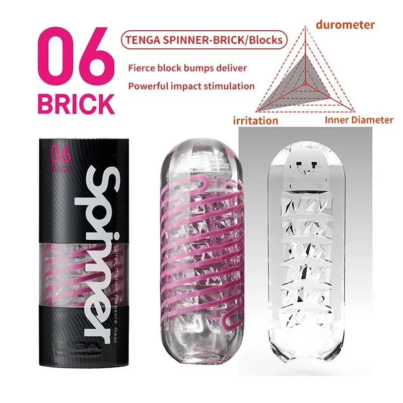 Male Masturbator Cup Male Masturbator Male Masturbation Aid TENGA 6 Styles Cool Pussy Reusable Masturbation Silicone SPINNER Rotary suction Sex Toys for Spiral Pocket
