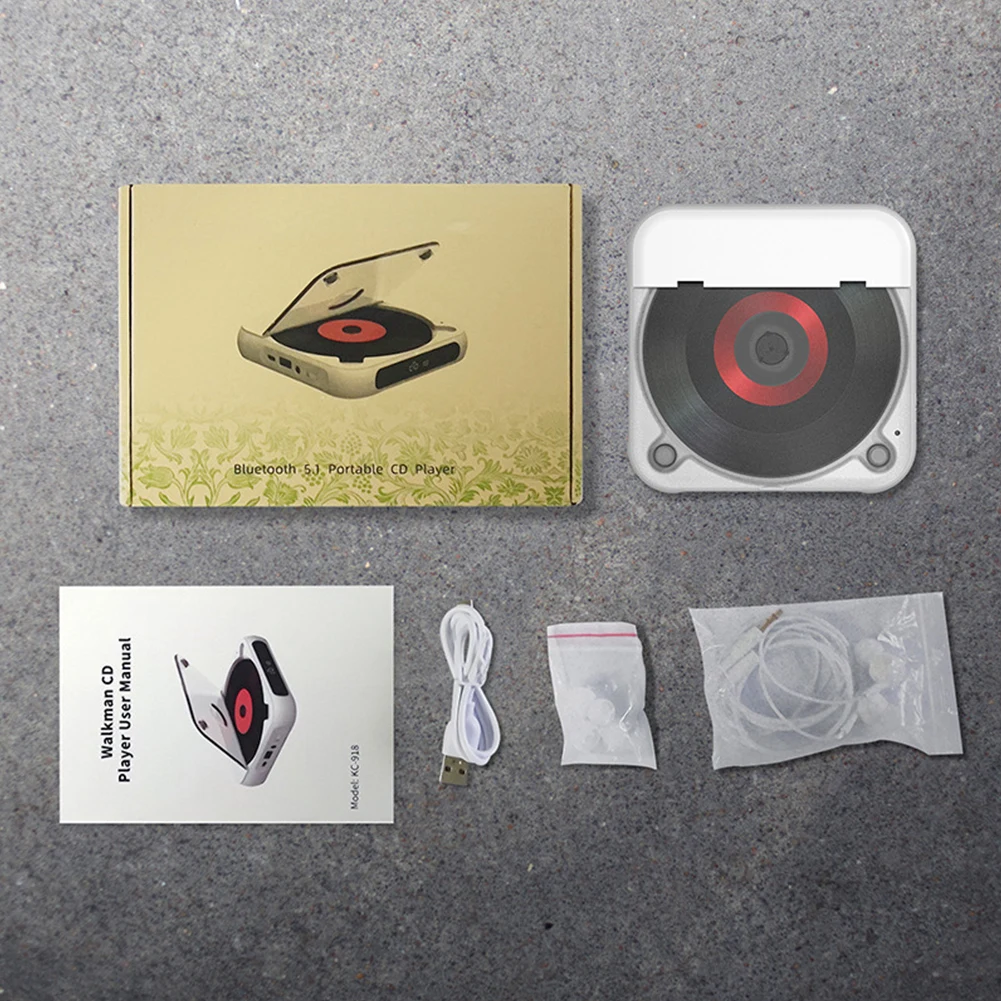 Bluetooth CD Player LCD Screen Car CD Player Portable Music A-B Repeat 1200 MAh Battery Gift For Friend Family Student car multimedia player portable cd player