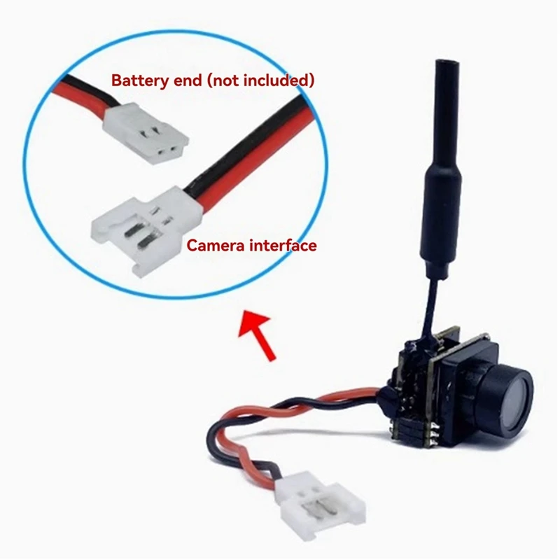 Installation de la micro caméra FPV 5.8GHz 800TVL 25mW ultra légère 3.4g sur un drone, détail des fixations.