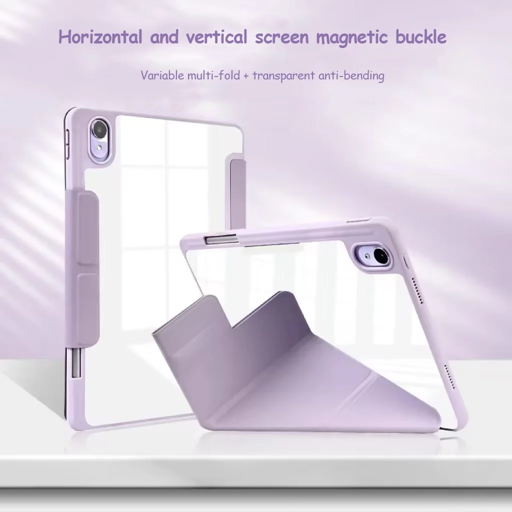 

For OPPO Pad 2 2023 Y-Fold Hard Plastic Acrylic Case For OPPO Pad Air 10.36" Smart Auto Sleep Wake Cover for OnePlus Pad 11.61