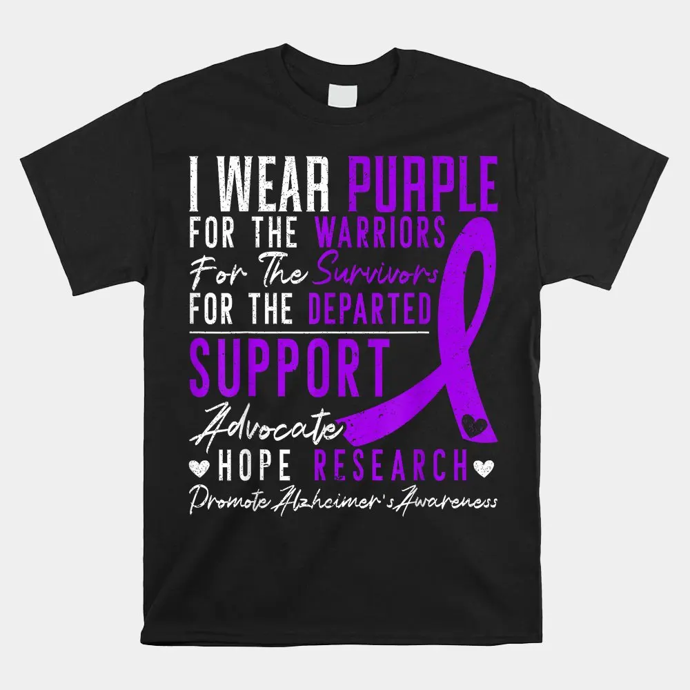 

Haunt Reaper Men T Shirt I Wear Purple Alzheimer's Awareness Dementia Disease Shirt Print T-Shirt Mens Streetwear Vintage