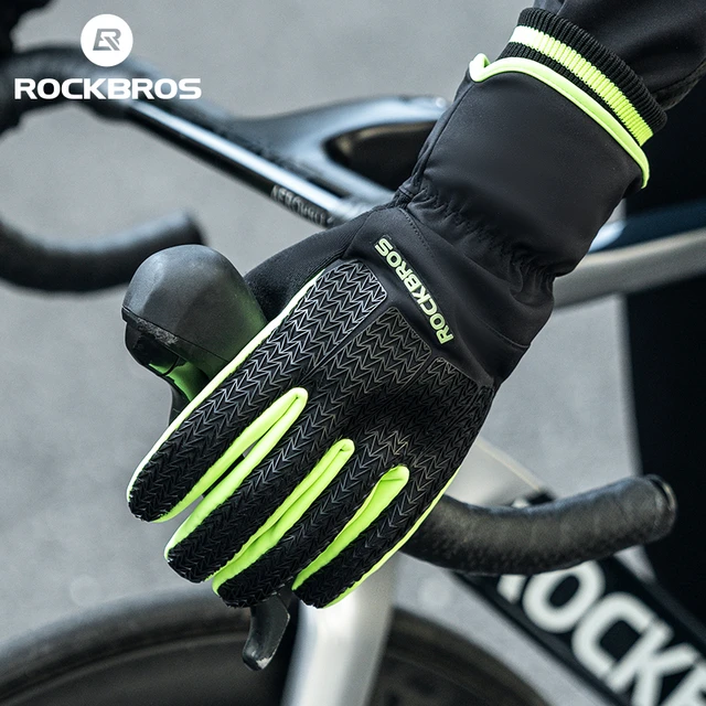 ROCKBROS Gloves Touch Screen Ski Gloves Winter Warm Cycling Bike Gloves SBR Palm  Padding 3M Thinsulate Cotton Windproof Gloves - AliExpress