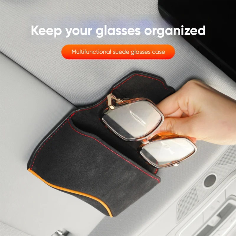 Premium Suede Car Visor Sunglasses Organizer Box