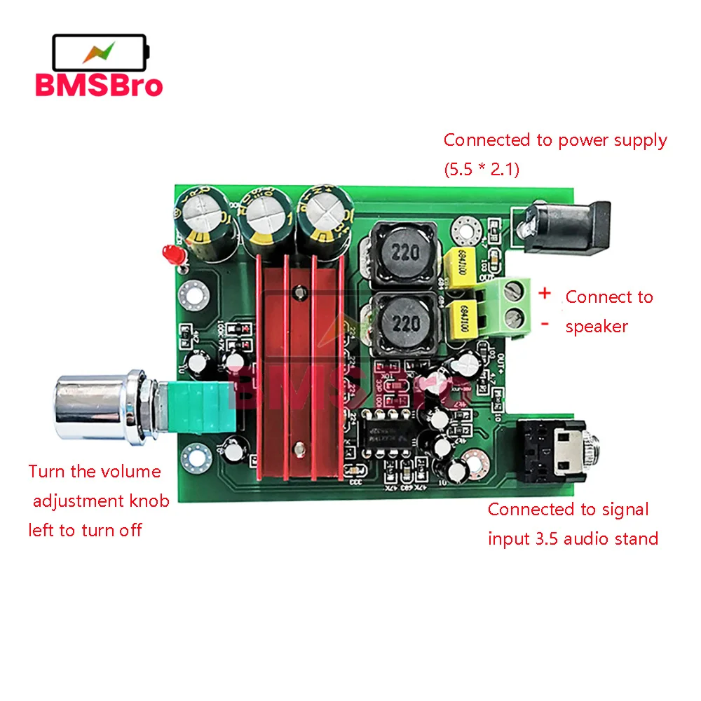 Audio Amplifier Board Operational Amplifier TPA3116D2 Subwoofer Digital Power Amplifier Board TPA3116 Amplifiers 100W Audio Module NE5532 amplifier board size: 75X60MM audio amplifier board,operational amplifier