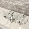 1pc Rabbit Bathroom Tray, Acrylic Washstand Tray for Two Cups, Waterproof Storage Tray, Home Organizing & Storage, Room Decorati 4