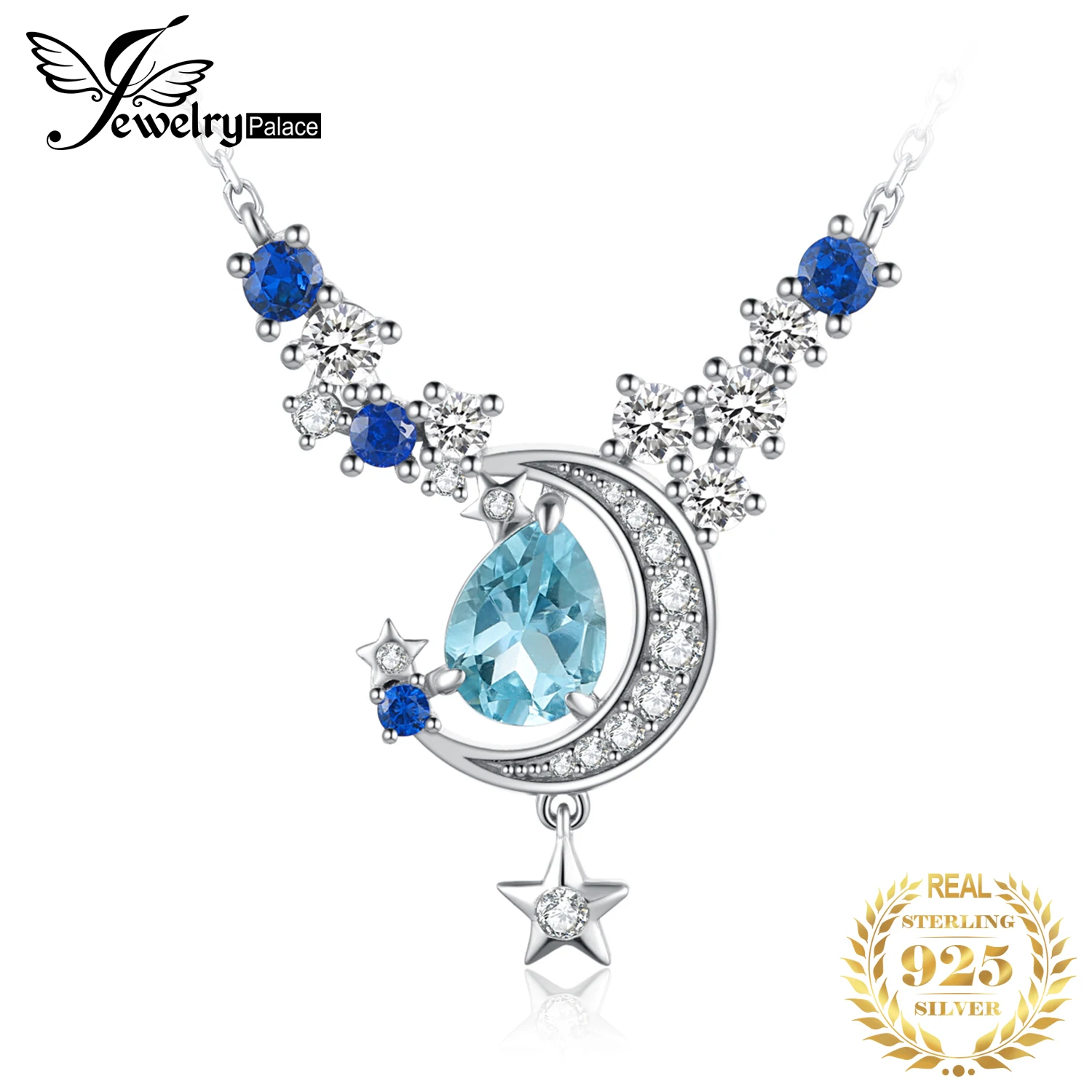 JewelryPalace New Moon Star 여성용 진짜 스카이 블루 토파즈, ..