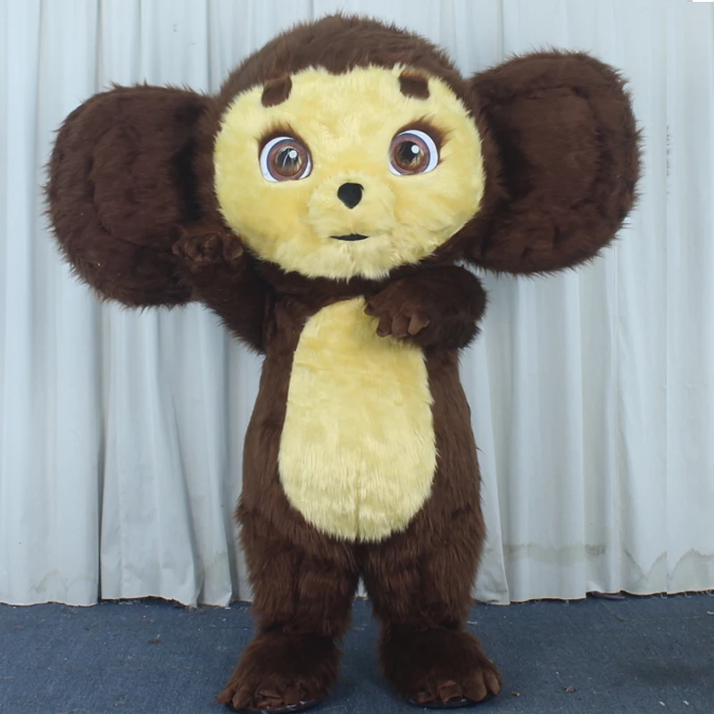 팽창식 Cheburashka 악어 Gena 의상, 큰 귀 원숭이 의상, 성인 코스프레 마스코트, 귀여운 정장, 어린이 파티 드레스