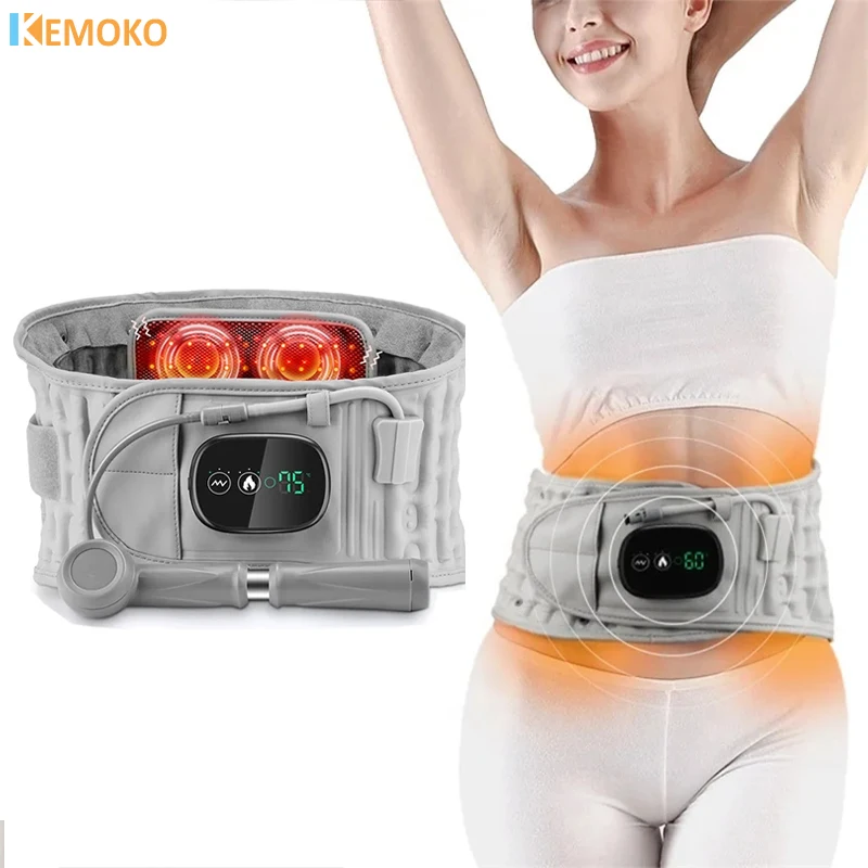 Inflatable Waist Massager Heated Vibration Massage Back Airbag Belt Lumbar Circulation Protect Support Brace Blood Muscle Relax