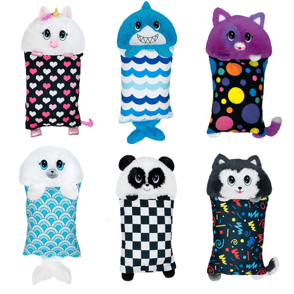 Children's Cartoon Fluffaluff Pets For Birthday Gift Kids Pillow Case Plush Doll Pillow Baby Boys Girls Soft Lazy Cover