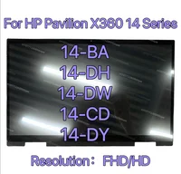 Pour HP Pavilion x360 14 série 14-DY 14-DH 14-DW 14-CD 14-BA ordinateur portable écran tactile numériseur LCD affichage assemblée remplacement 1