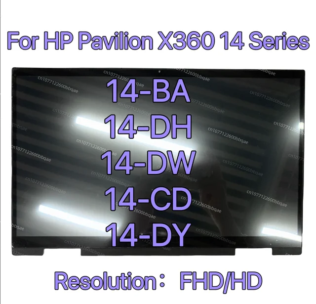 Pour HP Pavilion x360 14 série 14-DY 14-DH 14-DW 14-CD 14-BA ordinateur portable écran tactile numériseur LCD affichage assemblée remplacement 1