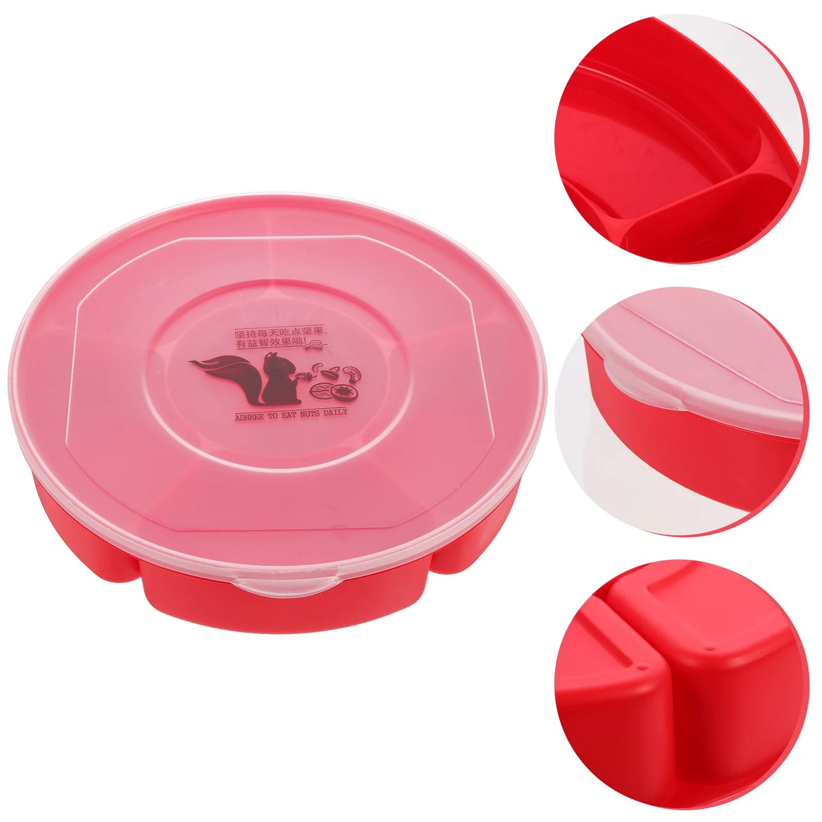 

Creative Plastic Multi Sectional Snack Fruit Serving Tray Set with Lid Dustproof Insect Repellent Storage Tray for Home Supply