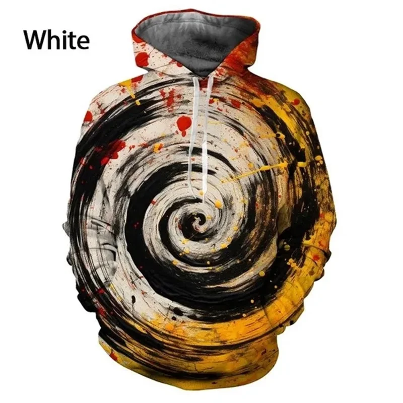 Sudadera con capucha con estampado 3D de grafiti y salpicaduras de tinta colorida para hombres y mujeres, sudaderas casuales para parejas, chándal holgado de gran tamaño para hombre