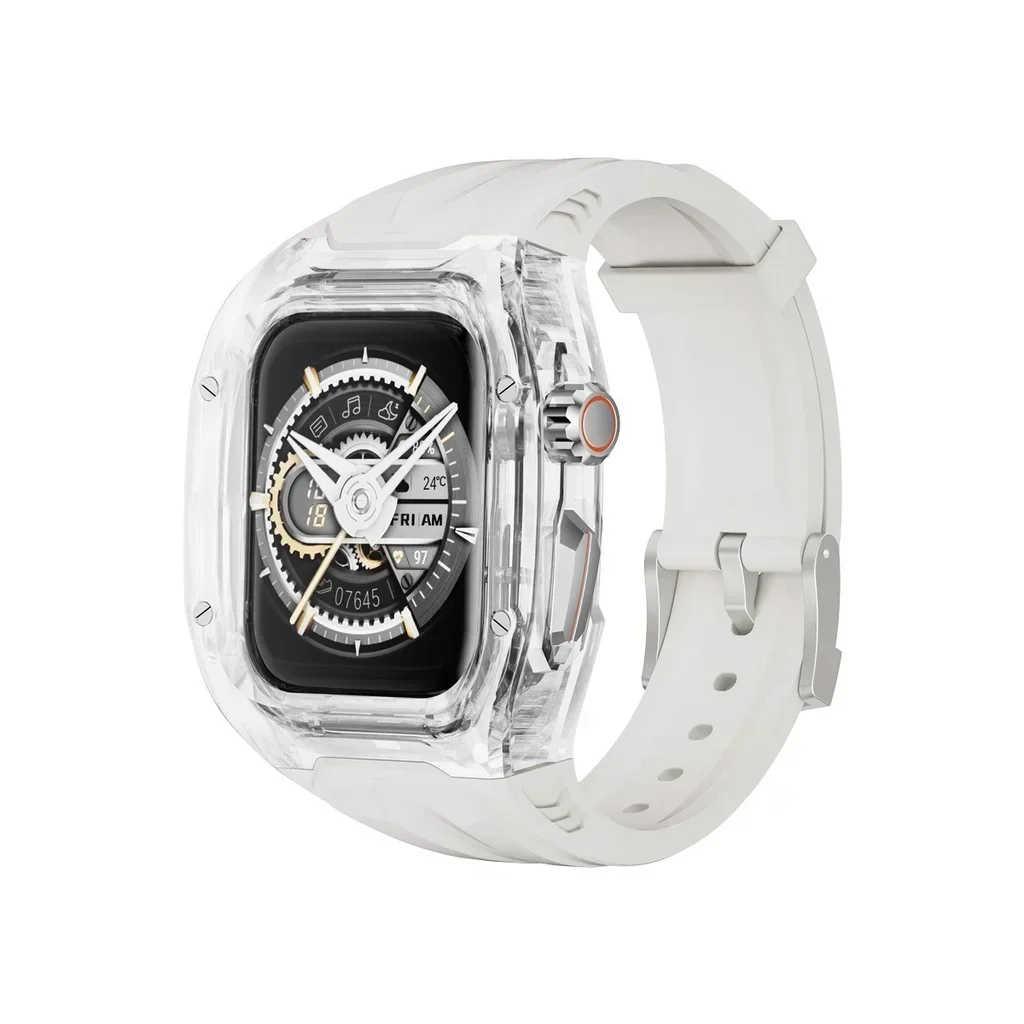 Luxury Transparent Case with Rubber Band & Cover