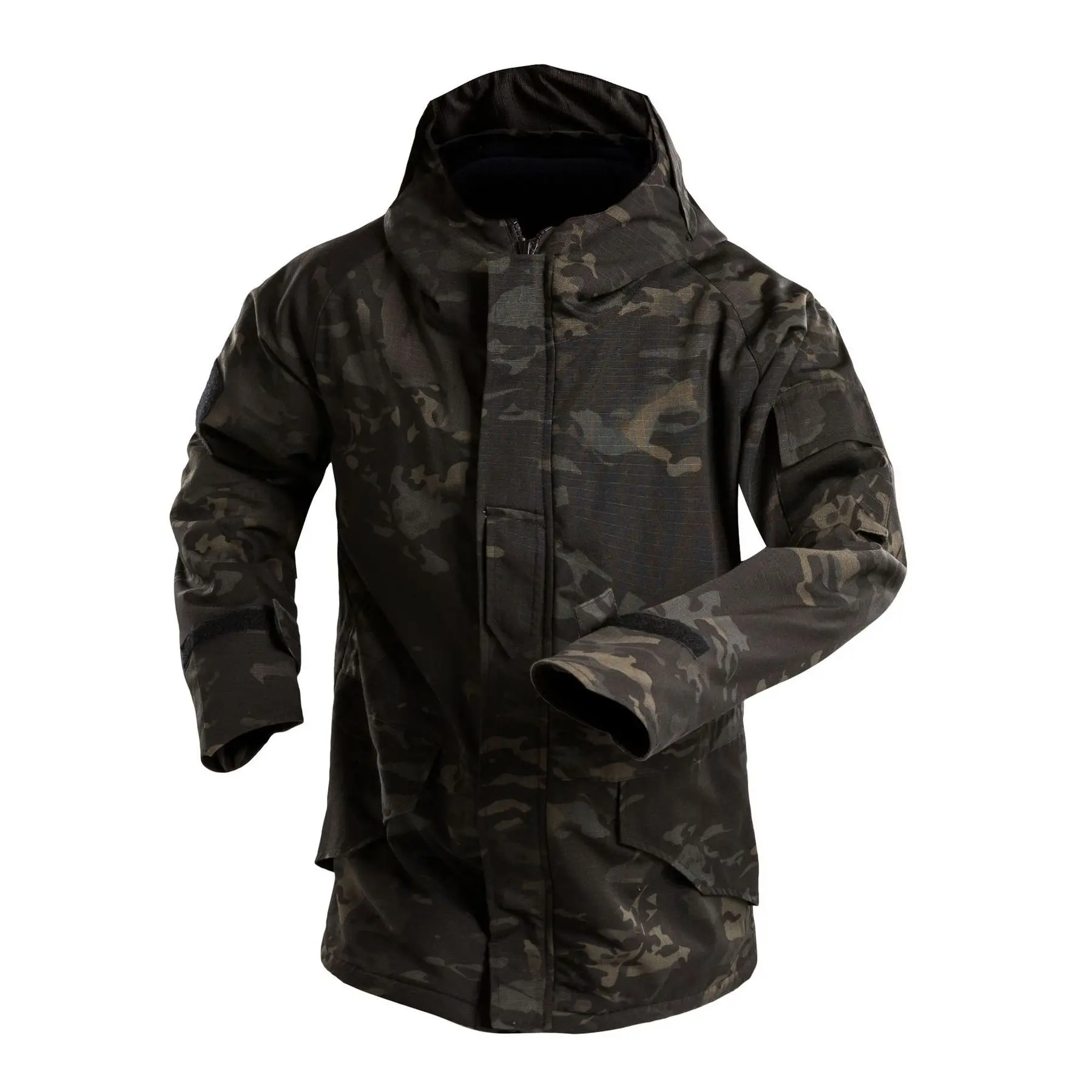 Winter Men Fleece Military Hooded Jacket Coats Casual Multi Pockets Keep Warm Outdoor Tactical Bomber Jackets Male Clothes