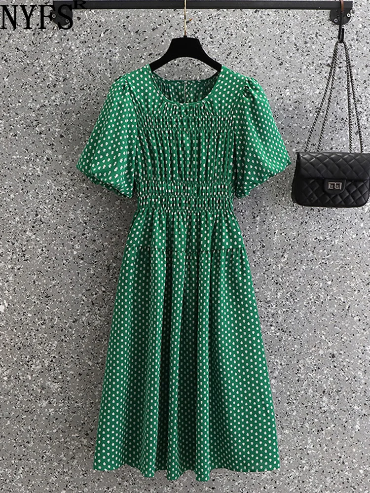 

Женское платье с пышными рукавами NYFS, свободное платье в Корейском стиле с цветочным принтом, лето 2023